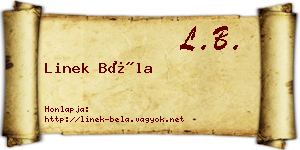 Linek Béla névjegykártya