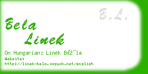 bela linek business card